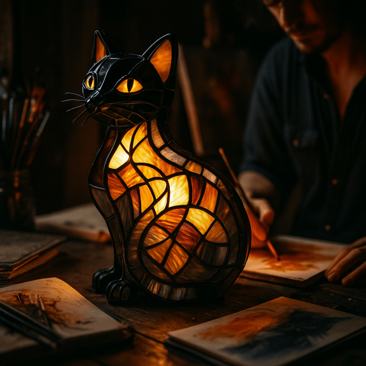 Rechargeable LED Silicone Cat Nightlight Touch Control Desk Lamp for Bedroom Office Kids Room Ambient Lighting Portable USB Powered Multi-Co