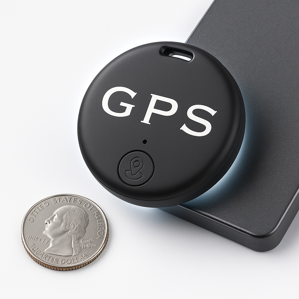Compact Real-Time Location Tracker with Motion Alert for Vehicles, Luggage & Valuables – 2-Pack Magnetic GPS Device for iOS & Android