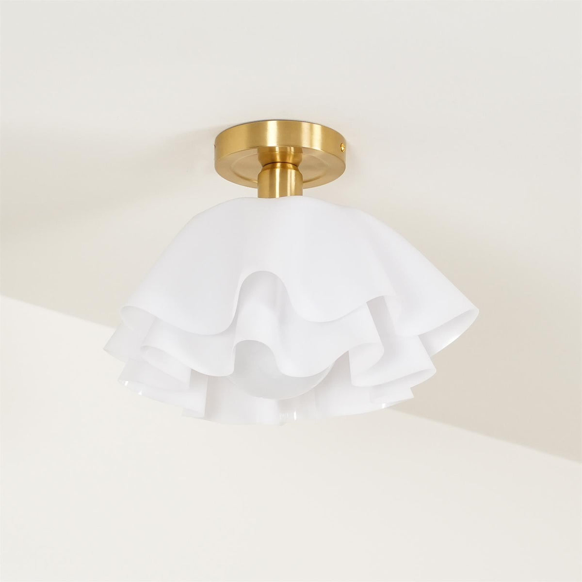 Flush Mount Overhead Light with Ribbed Polymer Shade and Metal Frame for Bedrooms, Hallways, Bathrooms | Home Lighting Fixture Dimmable Comp