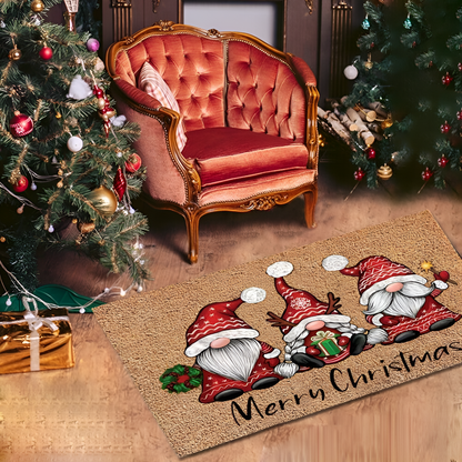 Gala Christmas Door Mat - Festive Gnome Design, Non-Slip