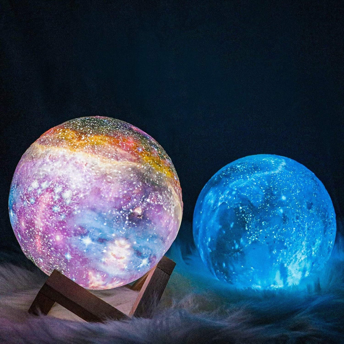 Galaxy Moon Lamp - 16 Colors, Remote Control, 3D, Night Light