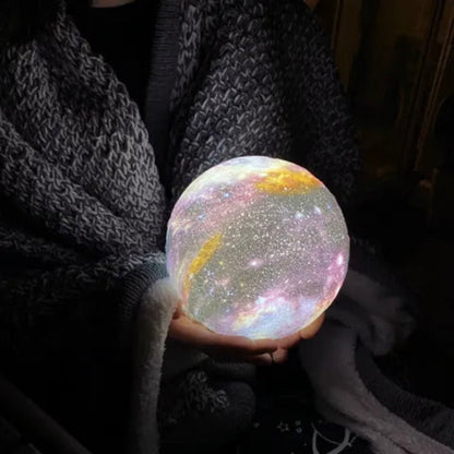 Galaxy Moon Lamp - 16 Colors, Remote Control, 3D, Night Light