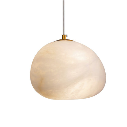 Alabaster Globe Drop Light for Kitchen Island 9 Inch Brass Ceiling Fixture for Dining Room Soft Glow Hanging Fixture Modern Farmhouse G9 Bas