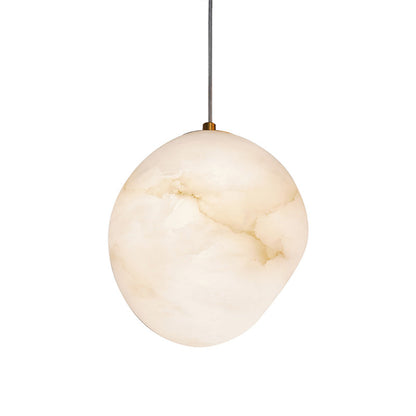 Alabaster Globe Drop Light for Kitchen Island 9 Inch Brass Ceiling Fixture for Dining Room Soft Glow Hanging Fixture Modern Farmhouse G9 Bas
