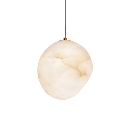 Alabaster Globe Drop Light for Kitchen Island 9 Inch Brass Ceiling Fixture for Dining Room Soft Glow Hanging Fixture Modern Farmhouse G9 Bas