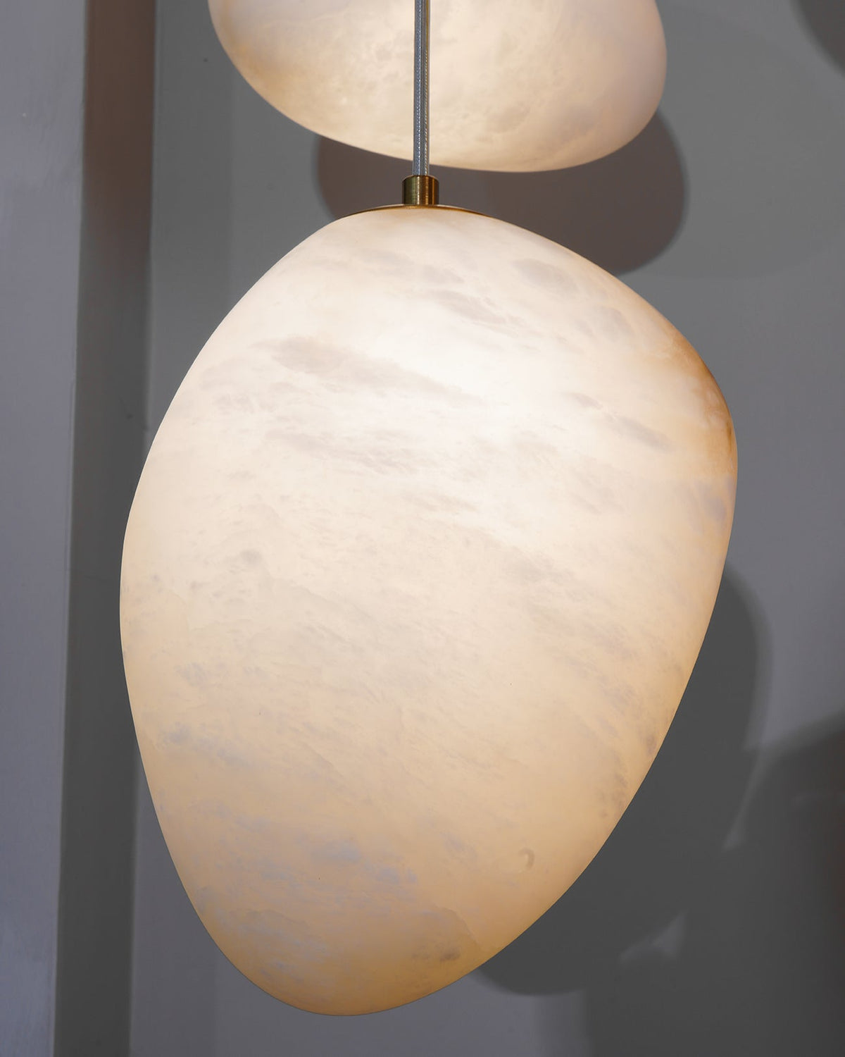 Alabaster Globe Drop Light for Kitchen Island 9 Inch Brass Ceiling Fixture for Dining Room Soft Glow Hanging Fixture Modern Farmhouse G9 Bas