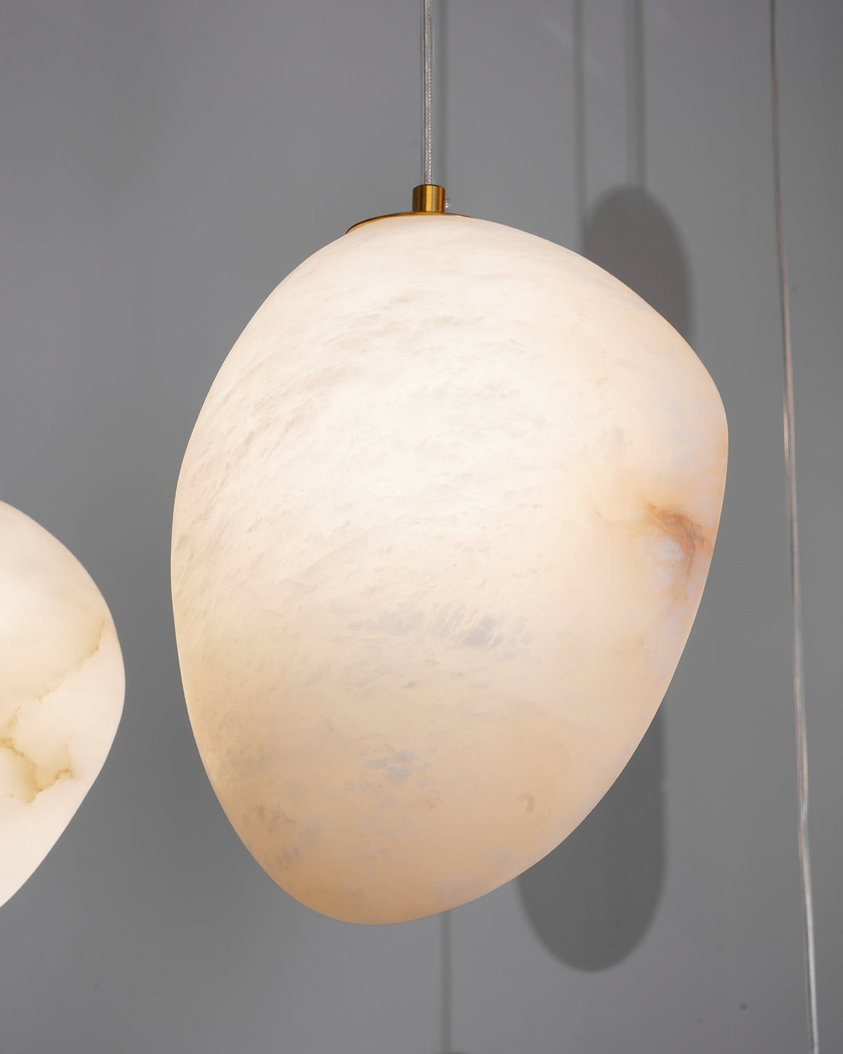 Alabaster Globe Drop Light for Kitchen Island 9 Inch Brass Ceiling Fixture for Dining Room Soft Glow Hanging Fixture Modern Farmhouse G9 Bas