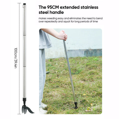 Garden Pro | Stainless Steel Adjustable Weeder with Ergonomic Handle | Effortless Weeding for All Ages