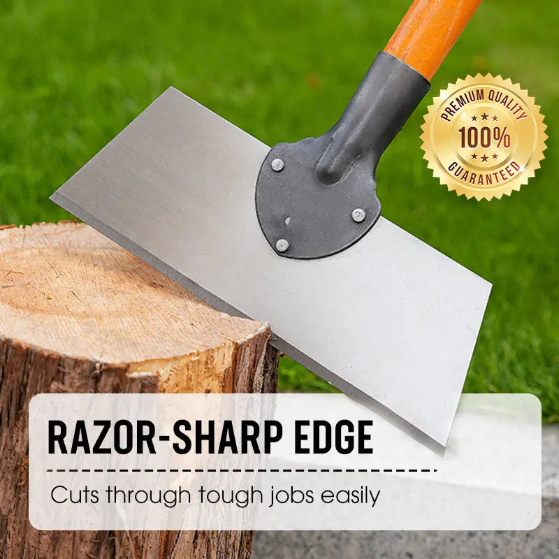 Push-Pull Scraper Hoe with Manganese Steel Blade for Weeding Pavers, Driveways & Patios | Heavy-Duty Wood Handle Garden Weeder Tool for Remo