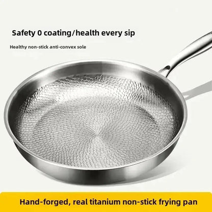 Nonstick Frying Pan Hammered Titanium Coating for Induction Gas Electric 11 in 12 in Skillet Even Heat Distribution PFOA-Free Scratch-Resist