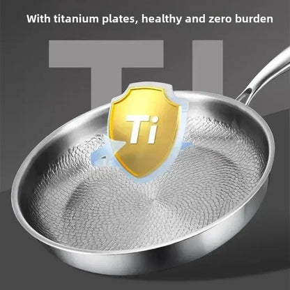 Nonstick Frying Pan Hammered Titanium Coating for Induction Gas Electric 11 in 12 in Skillet Even Heat Distribution PFOA-Free Scratch-Resist
