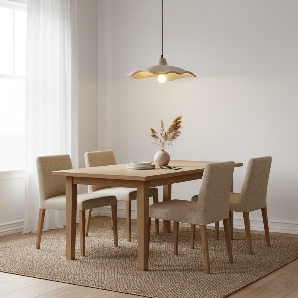 Lámpara colgante de hormigón de 16 pulgadas, forma de pétalo orgánico para comedor, isla de cocina y dormitorio, estilo Wabi-Sabi, cable ajustable, compatible con LED, moderno