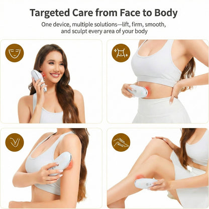 Masajeador facial portátil para el cuidado de la piel con LED y vacío