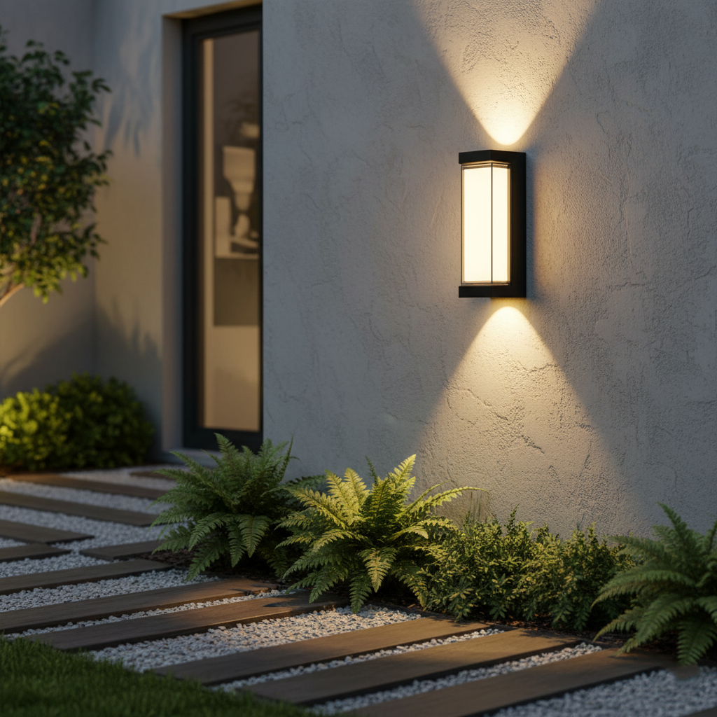 Cylindrical Outdoor Wall Sconce Up Down Light 10W LED Weatherproof Porch Facade Fixture Black White for Entryway Garden Patio Pathway Modern