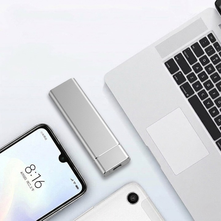 Portable Solid State Drive 8 TB USB-C High-Speed External Storage for Laptop Desktop Gaming Console Television Backup Aluminum Housing