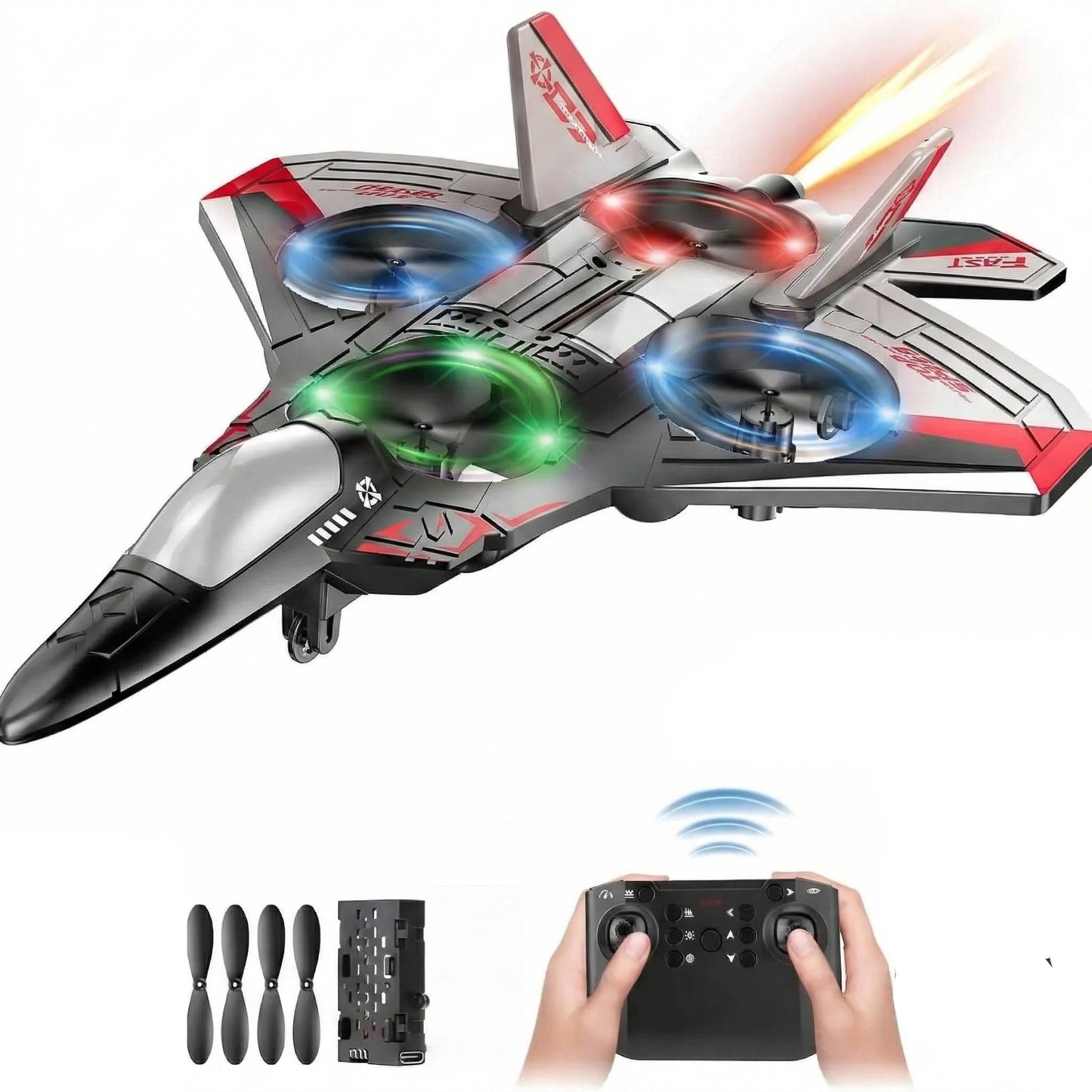 Divertido avión de acrobacias RC para niños con giros de 360 grados