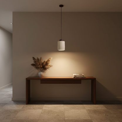 Natural Stone Hanging Lamp 6.5 Inch Travertine Shade Soft Warm Glow Overhead Fixture Bedroom Bedside Accent Nordic Minimalist Design