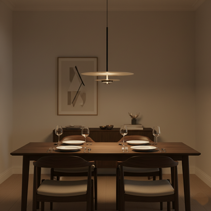 LED Circular Hanging Fixture with Adjustable 59 in Cord for Kitchen Island and Dining Tables
