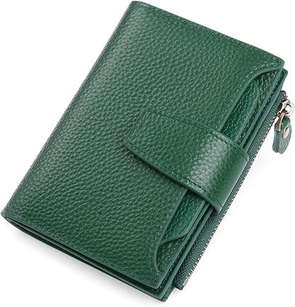Genuine Leather Multi-Pocket Wallet with RFID Protection | Compact Design for Secure Organization