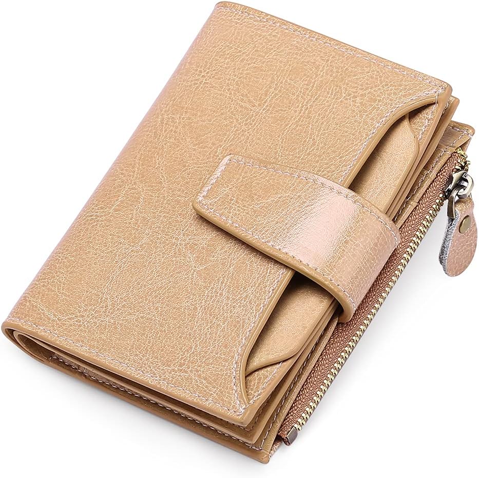 Genuine Leather Multi-Pocket Wallet with RFID Protection | Compact Design for Secure Organization