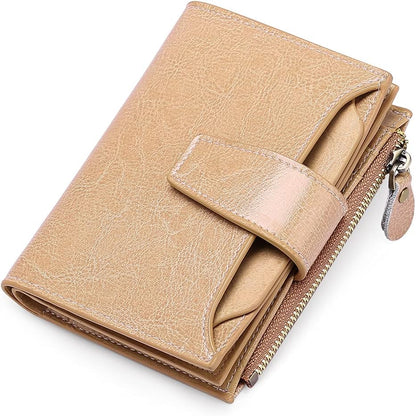 Genuine Leather Multi-Pocket Wallet with RFID Protection | Compact Design for Secure Organization
