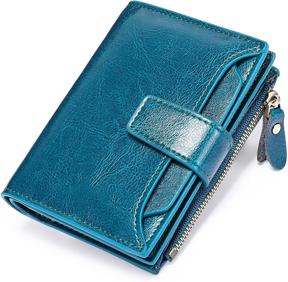 Genuine Leather Multi-Pocket Wallet with RFID Protection | Compact Design for Secure Organization