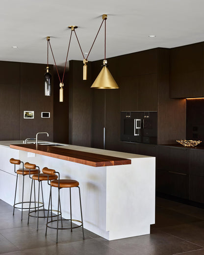 Modular Sculptural Ceiling Light with Adjustable Sections & Custom Finish Options for Dining Room Kitchen Living Room