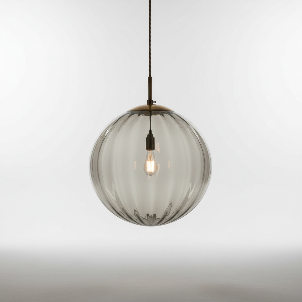 LED Globe Hanging Light Fixture Contemporary Smoked Glass Orb Ceiling Lamp for Kitchen Island Dining Table Entryway Bar Restaurant Modern Su
