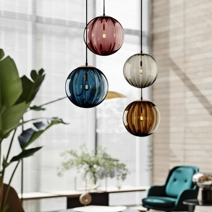 LED Globe Hanging Light Fixture Contemporary Smoked Glass Orb Ceiling Lamp for Kitchen Island Dining Table Entryway Bar Restaurant Modern Su