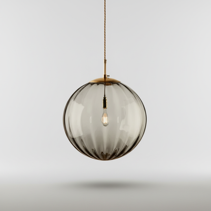 LED Globe Hanging Light Fixture Contemporary Smoked Glass Orb Ceiling Lamp for Kitchen Island Dining Table Entryway Bar Restaurant Modern Su