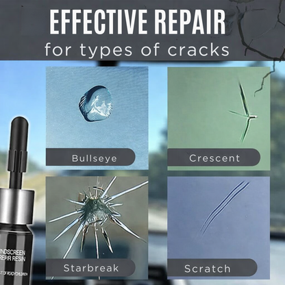 Windshield Crack Repair Kit for Auto Glass & Screens DIY Chip Fix Resin Sealer for Car Windows Mobile Displays Vehicle Maintenance Tool Clea