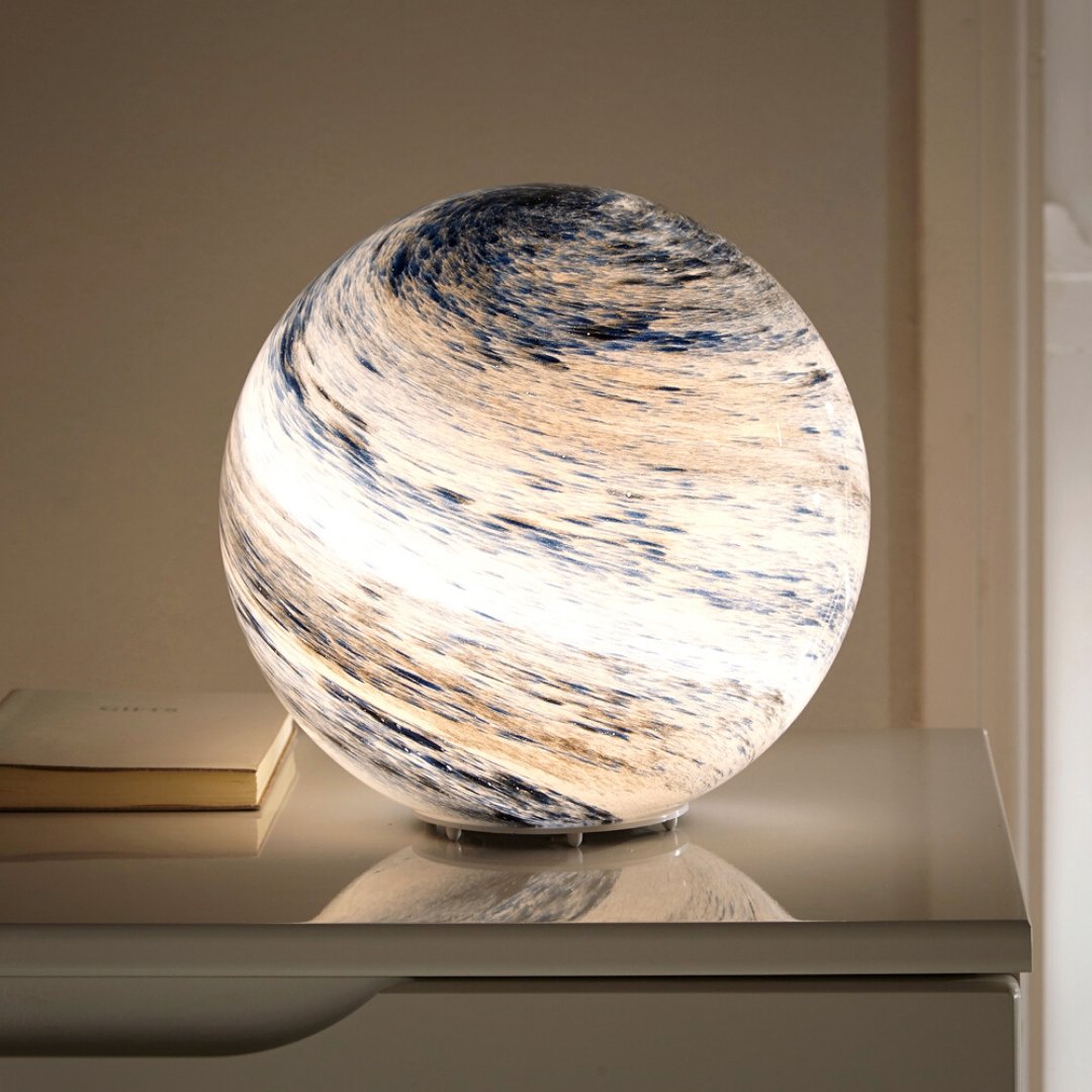 Glass Moon Lamp – 16 Color Changing LED Night Light, USB Powered Decorative Table Lamp