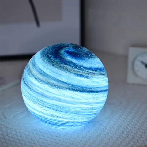 Glass Moon Lamp – 16 Color Changing LED Night Light, USB Powered Decorative Table Lamp