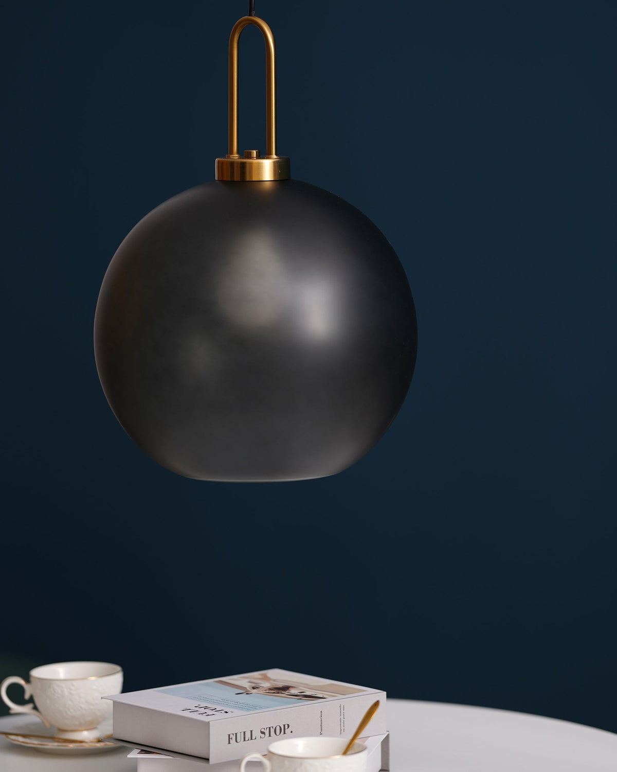 Glass Globe Hanging Light Fixture with Adjustable Cord for Dining Room Kitchen Island Bedroom Modern Minimalist Ceiling Pendant Lamp