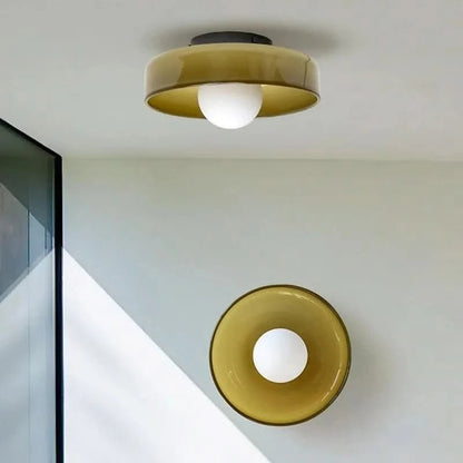 Lumosphere - Sleek Flush Mount Ceiling Light with Glass Shade