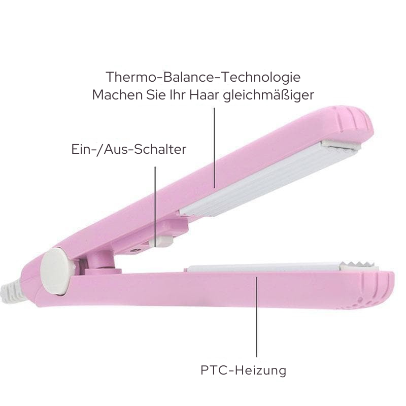 Mini Hair Straightener and Curler Dual Tool Ceramic Heated Plates Compact Travel Size for Quick Touch-Ups Smooth Waves Styling at Home Every