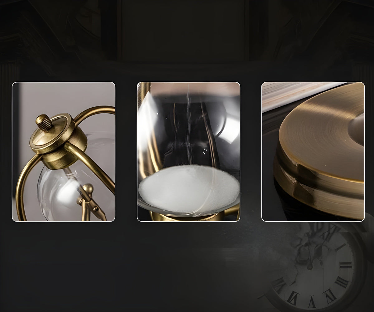 GleamHour Hourglass Sand Timer - Brass Frame, 30 Minute Measurement