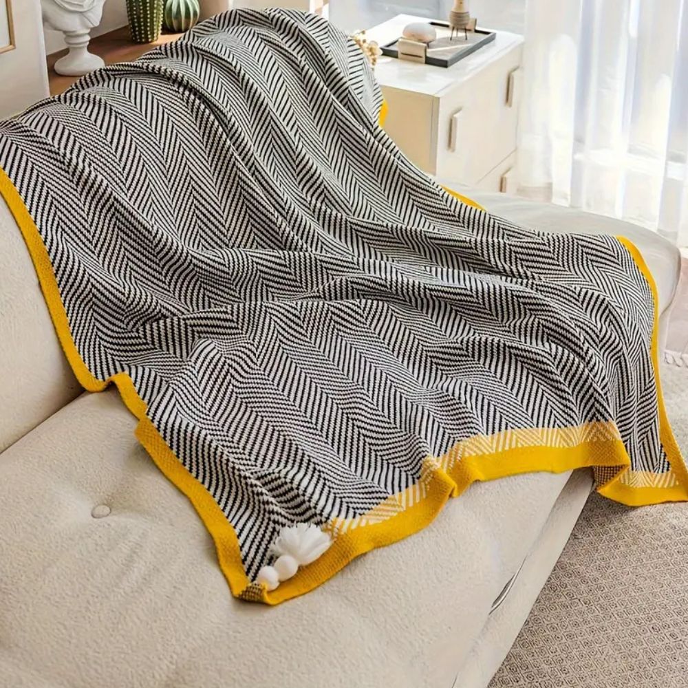 Glenwood Chevron Blanket - Ultra-Soft Acrylic, Lightweight Design
