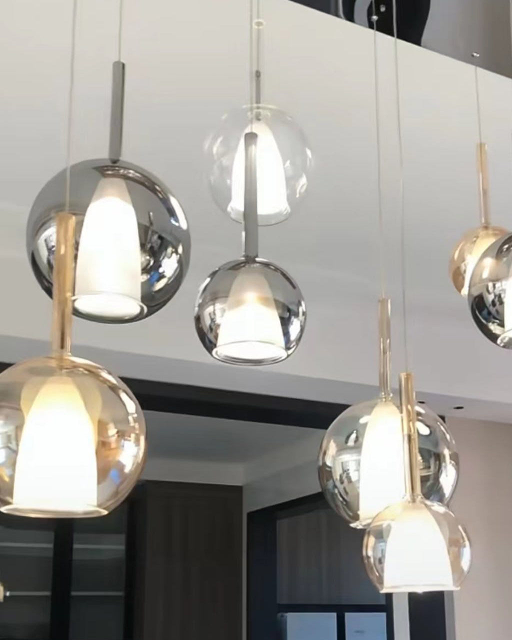 Glass Dome Hanging Ceiling Light 10 Inch for Kitchen Island Dining Room Indoor Pendant Fixture Adjustable Wire Metal Hardware