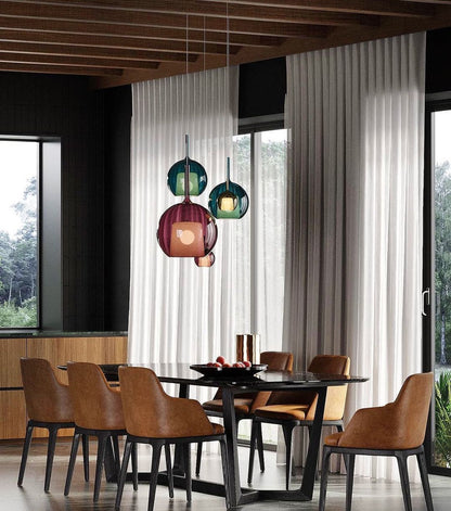 Glass Dome Hanging Ceiling Light 10 Inch for Kitchen Island Dining Room Indoor Pendant Fixture Adjustable Wire Metal Hardware