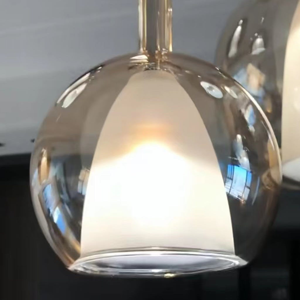 Glass Dome Hanging Ceiling Light 10 Inch for Kitchen Island Dining Room Indoor Pendant Fixture Adjustable Wire Metal Hardware