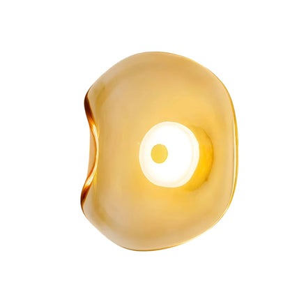 Aplique de pared curvo de vidrio con luz LED blanca cálida hacia arriba y hacia abajo para dormitorio, sala de estar, pasillo, iluminación decorativa moderna para interiores, 10 pulgadas, vidrio templado