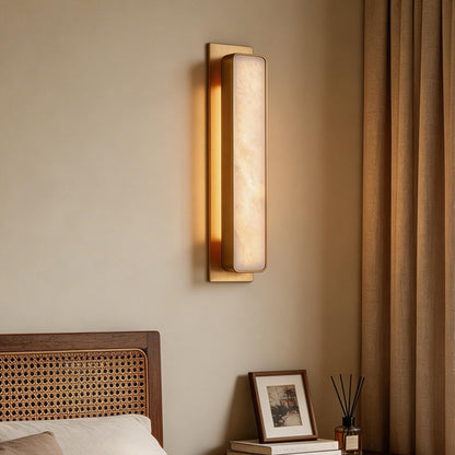 Aplique de pared dorado con latón y mármol – Elegante lámpara LED de pared de 6W para interiores modernos
