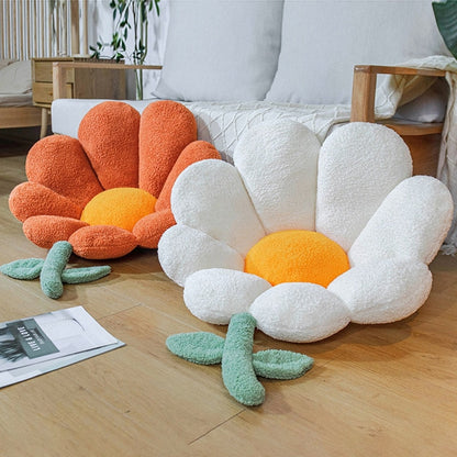 Golden Blossom | Soft Seat Cushion with Sunflower Design | Comfortable Support for Home and Office