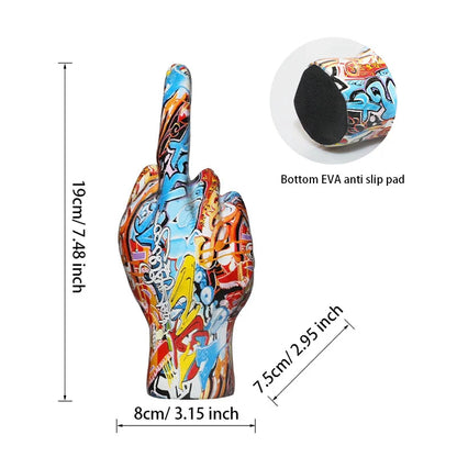 Graffiti Hand Sculpture – Unique Synthetic Resin Figurine for Modern Interiors