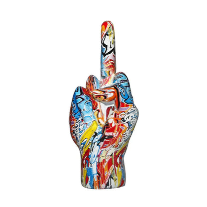 Graffiti Hand Sculpture – Unique Synthetic Resin Figurine for Modern Interiors
