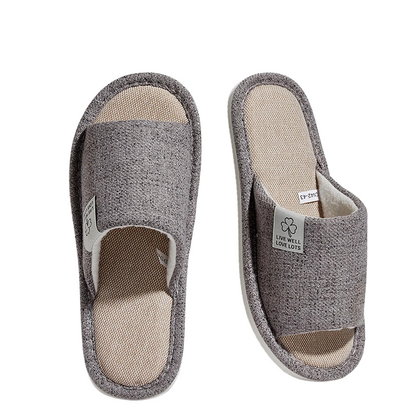 Open-Toe Indoor Slippers for Home – Lightweight, Non-Slip, Breathable House Slides for Women & Men – Quiet & Flexible – Year-Round