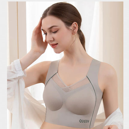 Wireless Full Coverage Support Bra with Cushioned Straps & Seamless Lift for All-Day Comfort