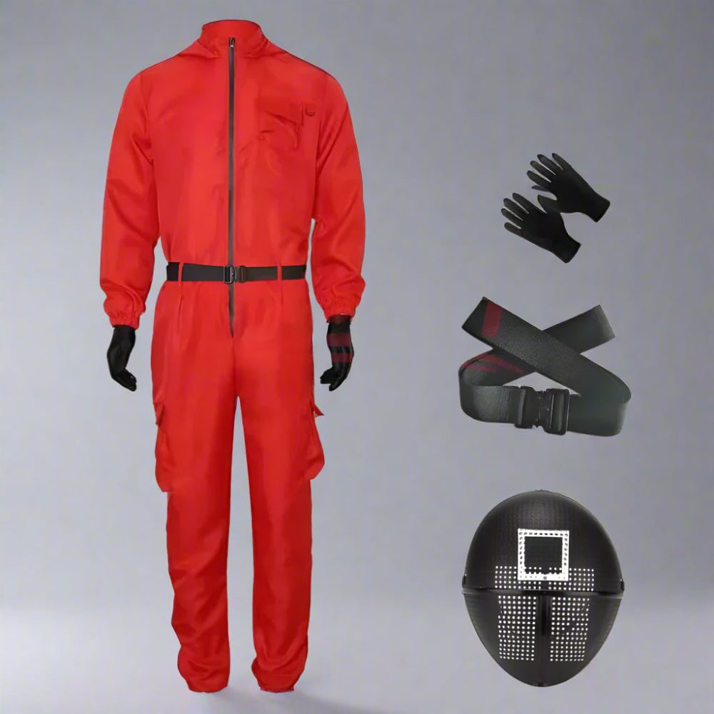 Conjunto de disfraz de máscara de guardia | Mono para adultos con accesorios para un atuendo atrevido