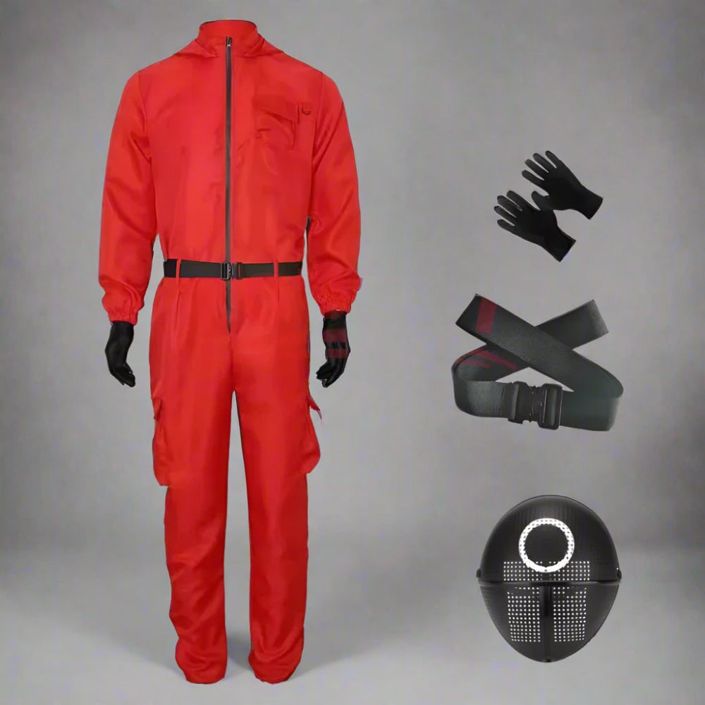 Conjunto de disfraz de máscara de guardia | Mono para adultos con accesorios para un atuendo atrevido